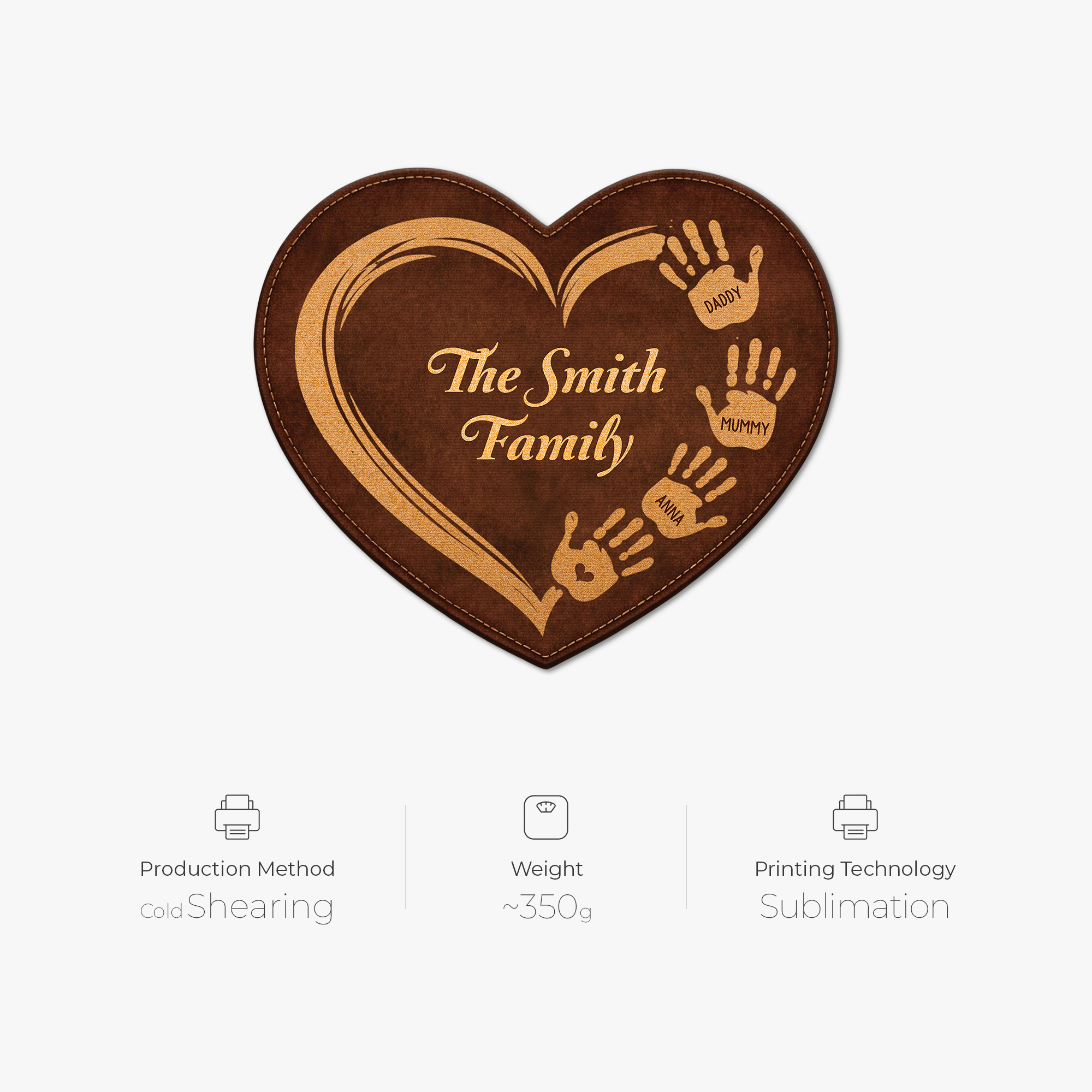 8577AUK4 3d printing effect custom heart shaped doormat for family 8577adncwi