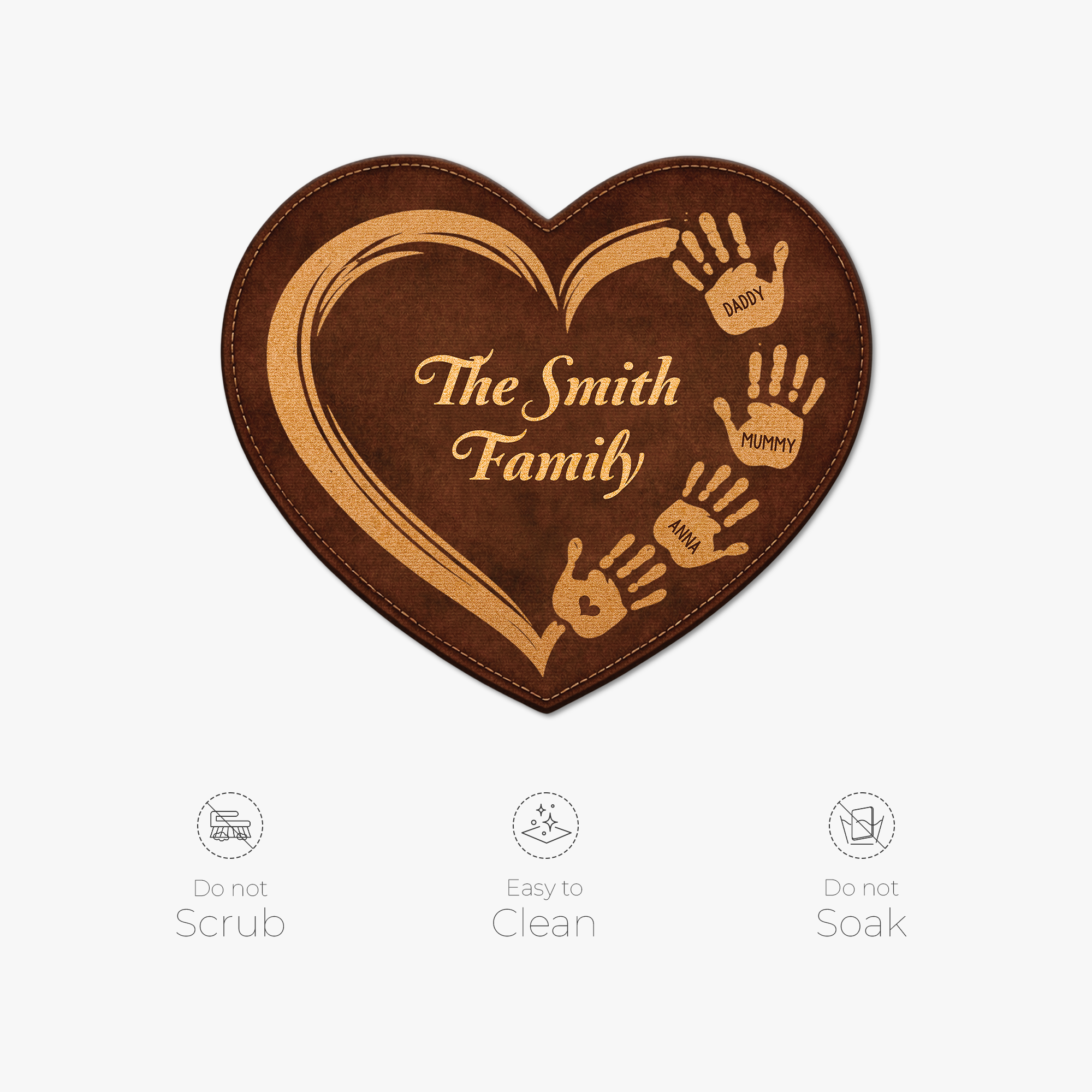 8577AUK5 3d printing effect custom heart shaped doormat for family 8577adncwi
