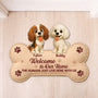 8579AUK1 personalised dog welcome custom shaped doormat for dog owners 8579ad6pcc