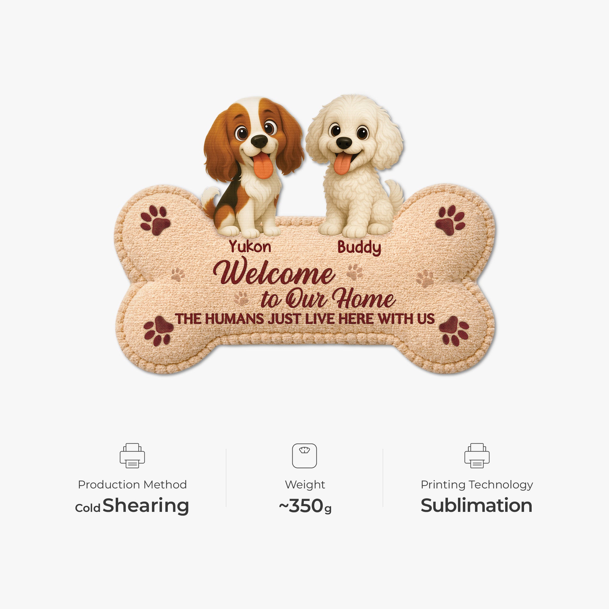 8579AUK4 personalised dog welcome custom shaped doormat for dog owners 8579ad6pcc