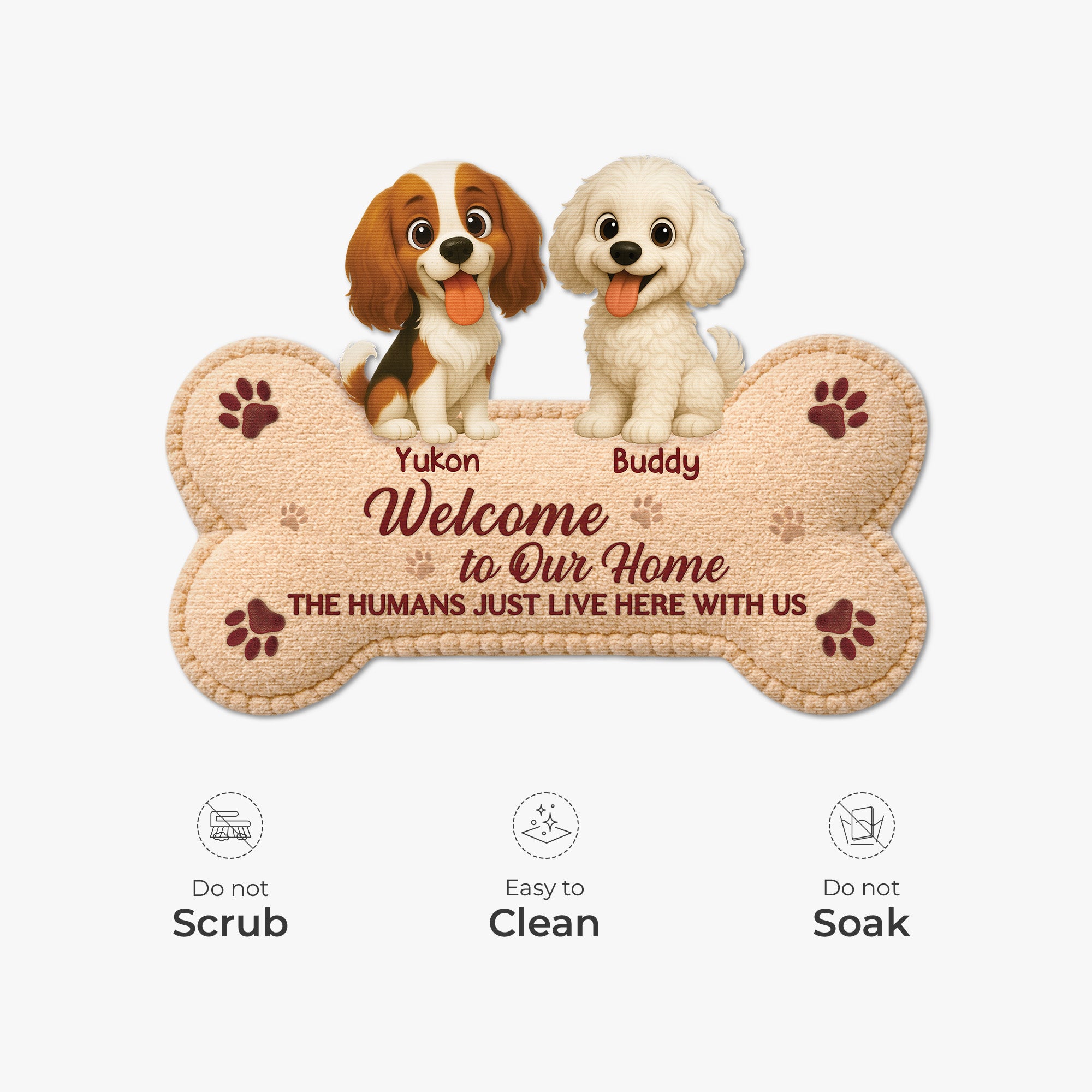 8579AUK5 personalised dog welcome custom shaped doormat for dog owners 8579ad6pcc