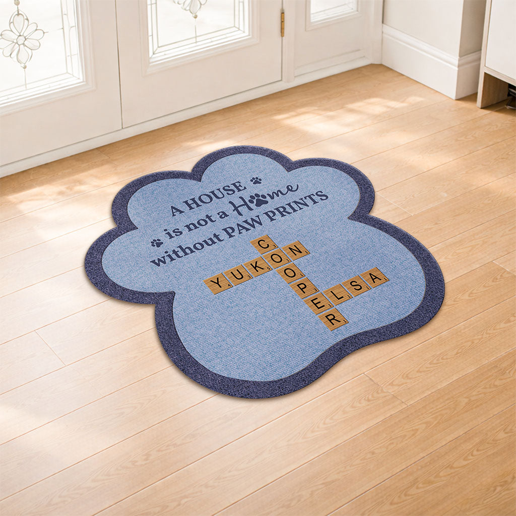 8583AUK1 a house is not a home without paw prints_ custom shaped doormat for pet lovers 8583adnvcc_2