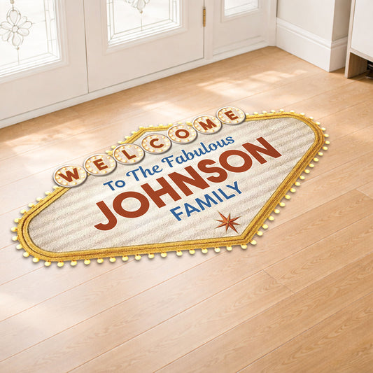 8594AUS2 3d printing effect welcome doormat_ with family name custom shaped doormat 8594adchri