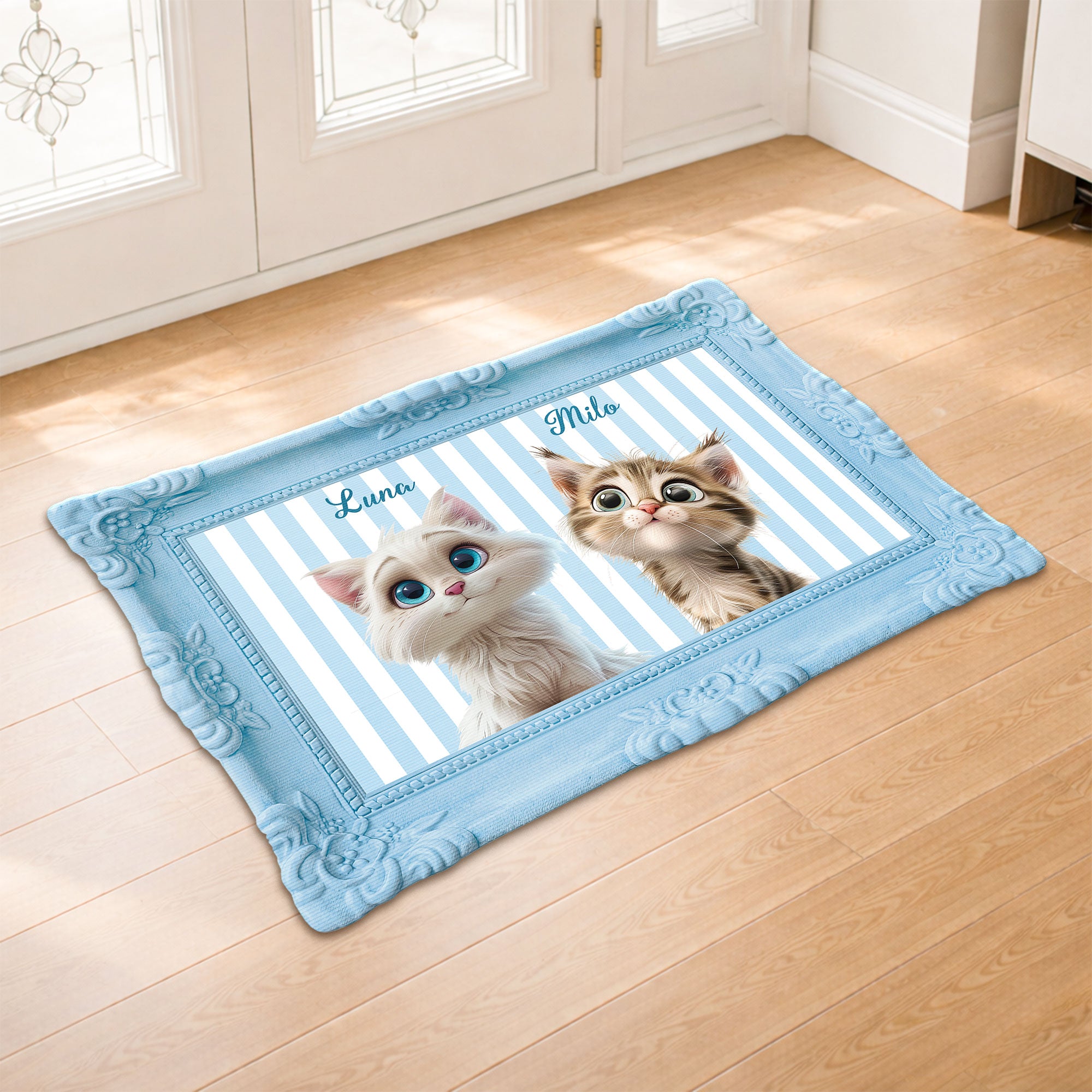 8596AUS2 3d printing effect picture frame custom shaped doormat gifts for cat lovers 8596adckld