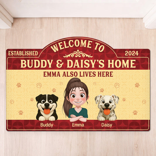 8609AUK1 personalised dog and owner custom shaped doormat for dog lovers 8609adavmc_2
