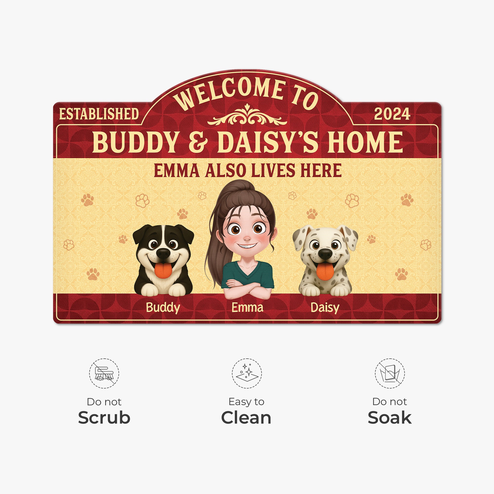 8609AUK1 personalised dog and owner custom shaped doormat for dog lovers 8609adavmc_6