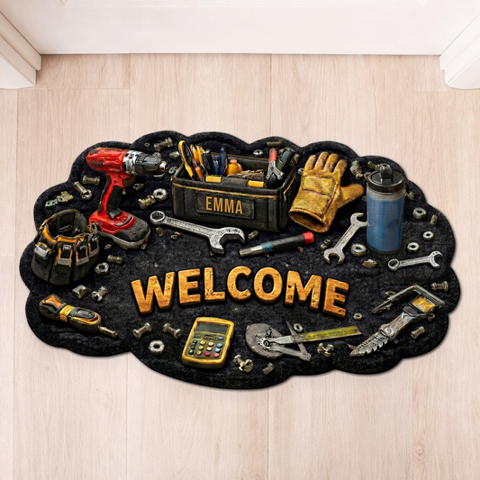 8613AUK1 3d printing effect personalised custom shaped doormat for dadgrandad 8613adtdrb