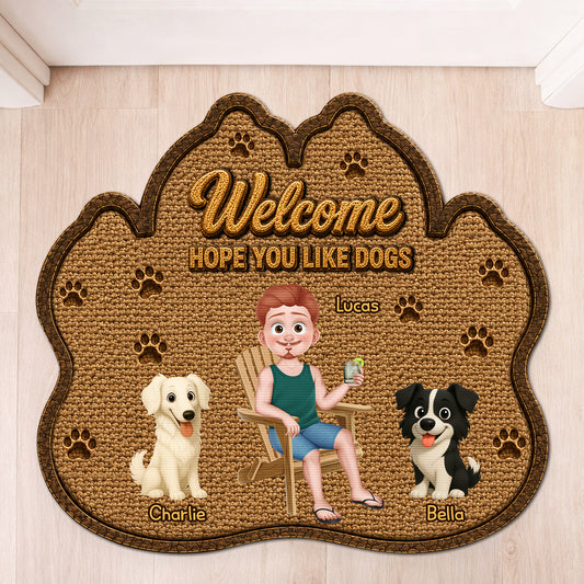 8616AUK1 personalised hope you like fur custom shaped doormat for dog owners 8616adayrc