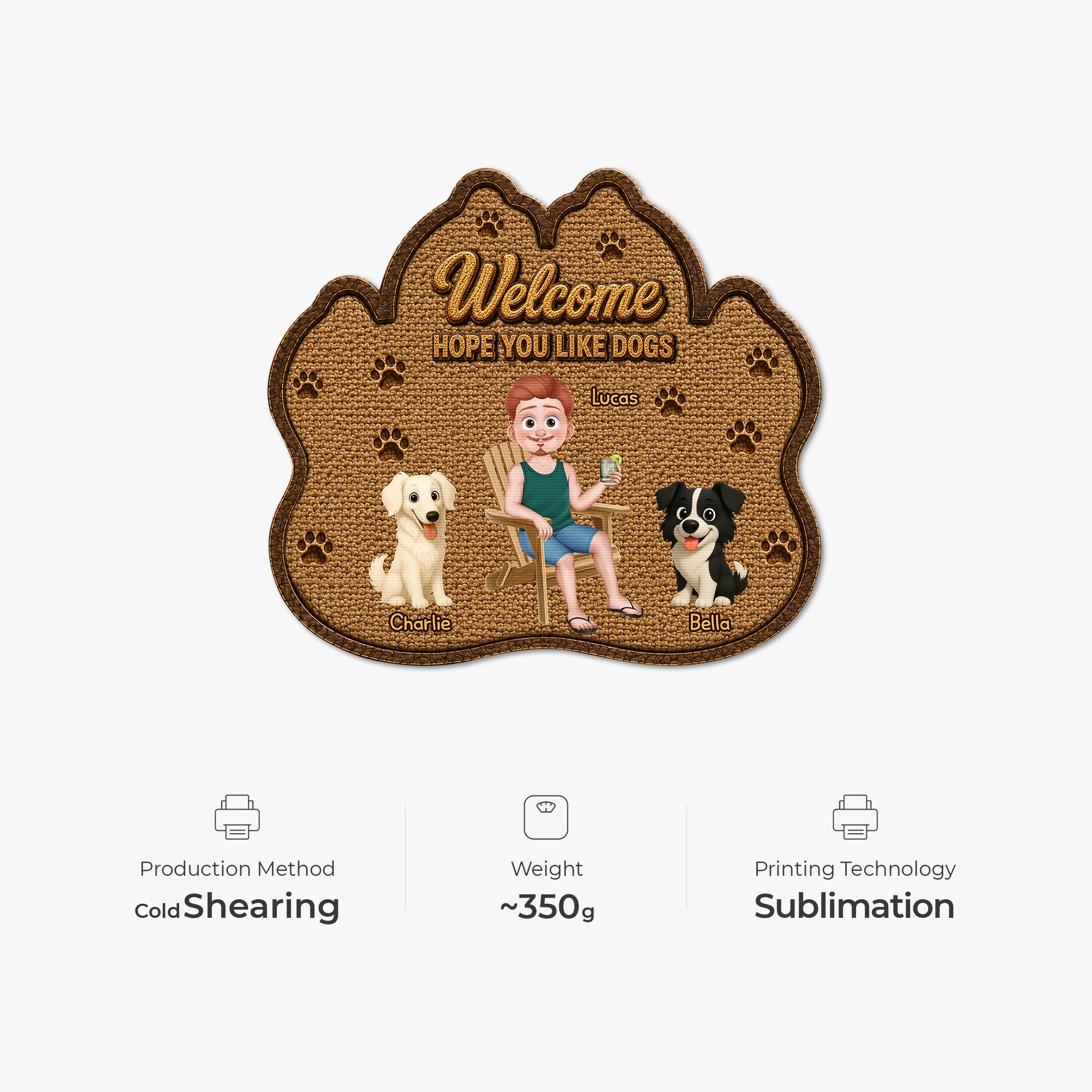 8616AUK4 personalised hope you like fur custom shaped doormat for dog owners 8616adayrc