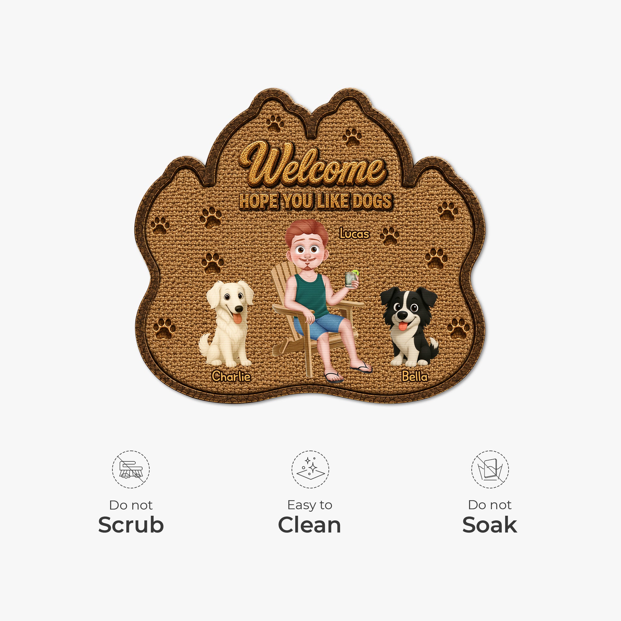 8616AUK5 personalised hope you like fur custom shaped doormat for dog owners 8616adayrc