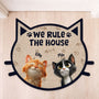 8626AUK1 personalised we rule the house custom shaped doormat for cat lovers 8626ad8yrd