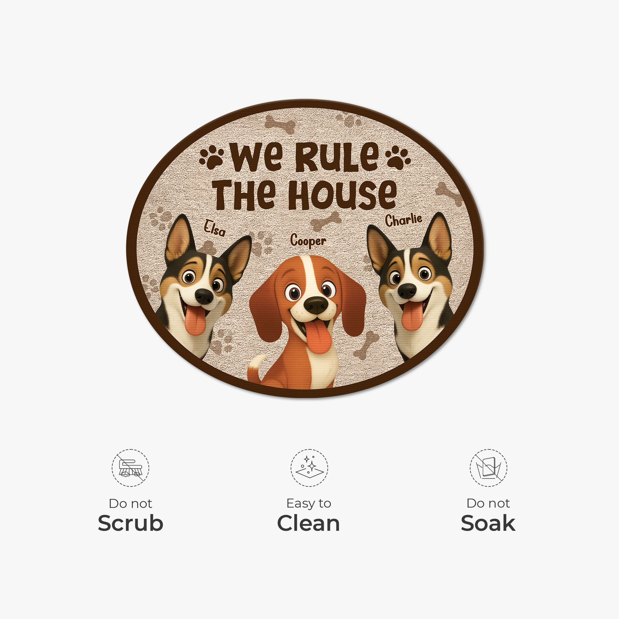 8626AUK5 personalised we rule the house custom shaped doormat for dog lovers 8626ad8yrc