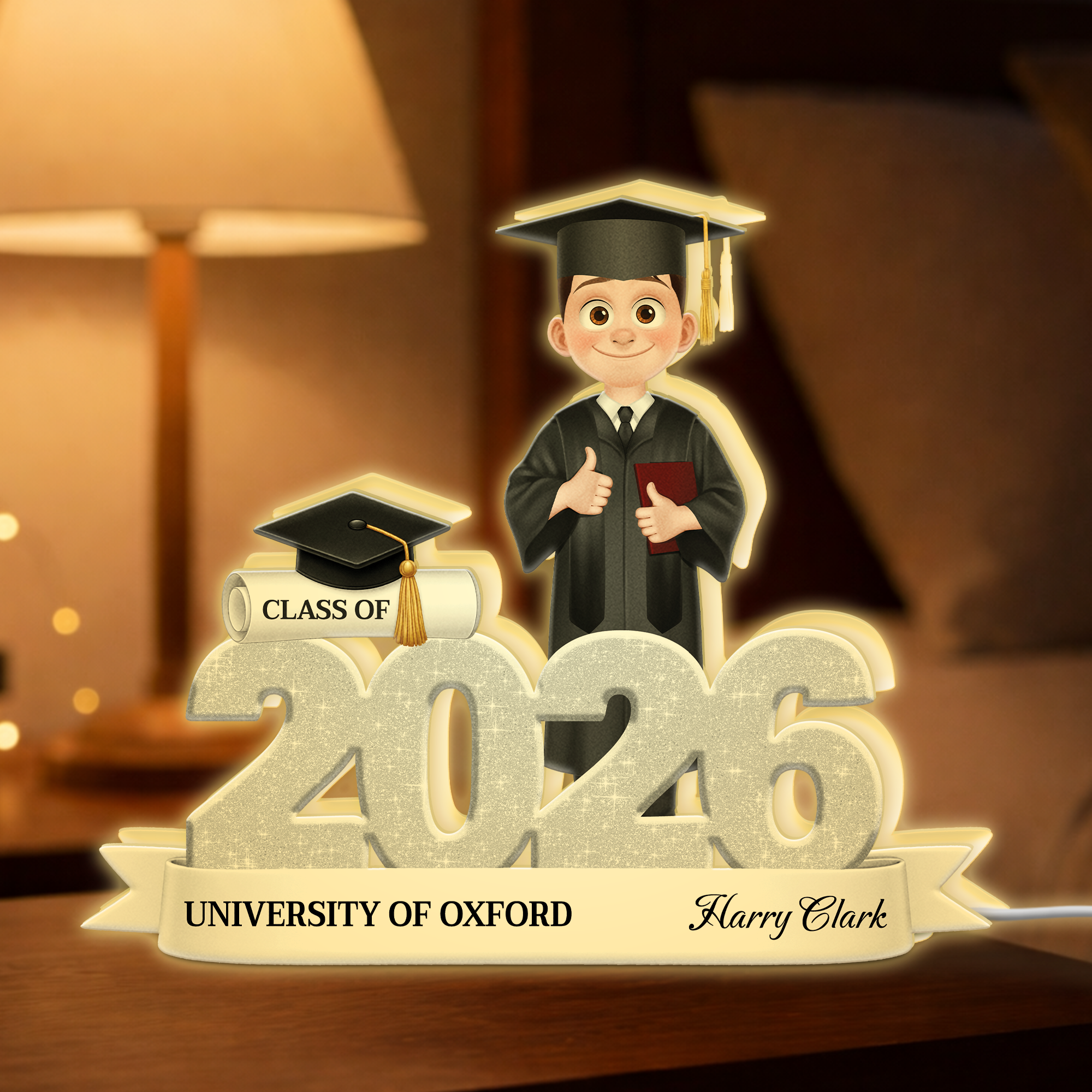 8634LUK2 personalised class of 2026 graduation light box for himher 8634l6ena