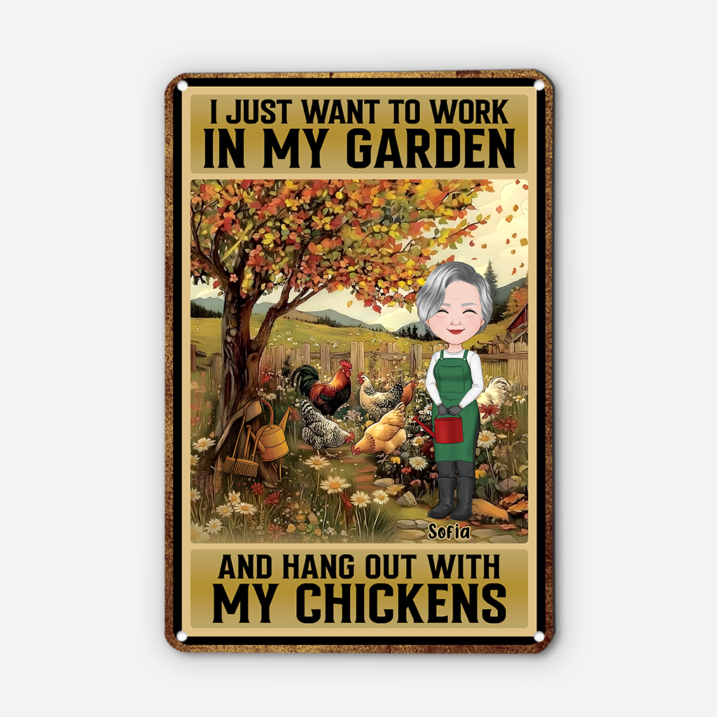 8640EUK2 personalised you dont stop gardening when you get old_ metal sign for her 8640e6eba
