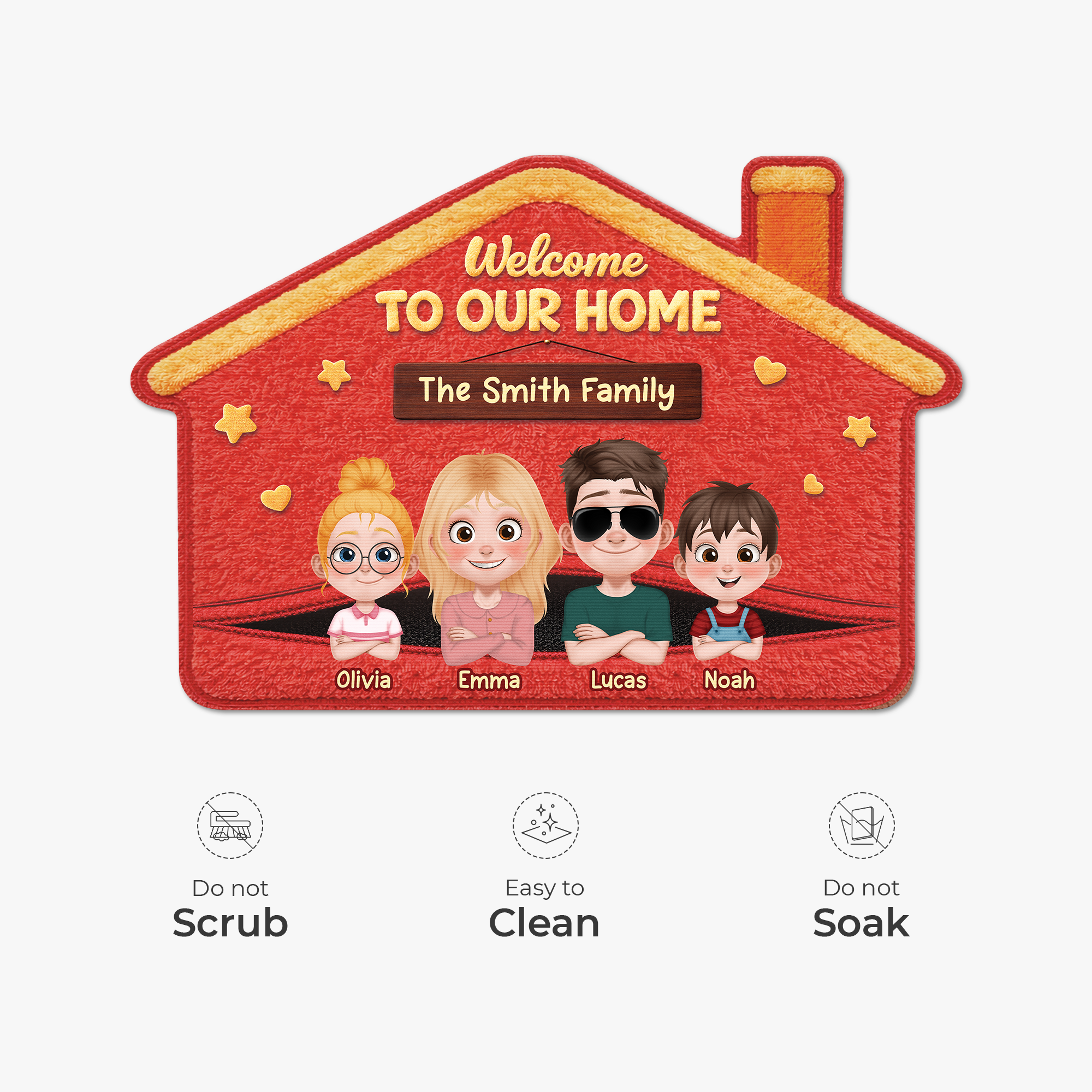 8654AUS5 welcome to our home doormat_ custom shaped doormat gift for momdad 8654adskzi