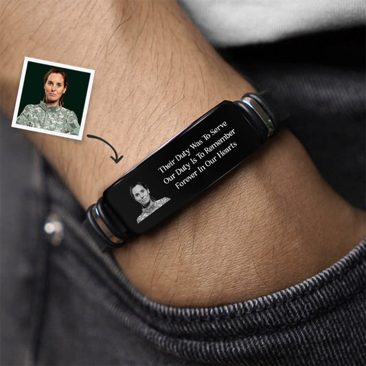 8695JUK2 personalised military memorial bracelet with picture 8695jtv5b