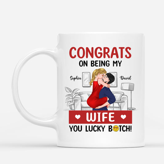 8718MUK1 personalised congrats on being my husbandwife mug for couples 8718mnpsg