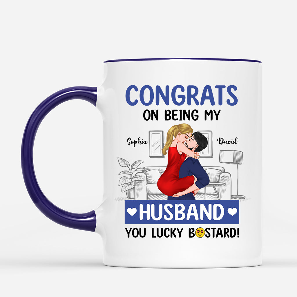 8718MUK2 personalised congrats on being my husbandwife mug for couples 8718mnpsg