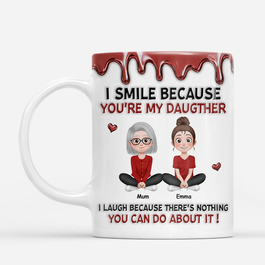 8740MUK1 3d printing effect personalised i smile because you are my daughterson mug 8740mtpla