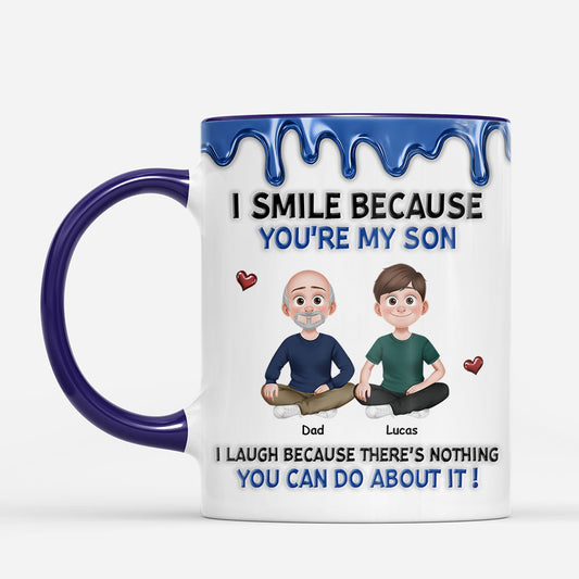 8740MUK2 3d printing effect personalised i smile because you are my daughterson mug 8740mtpla