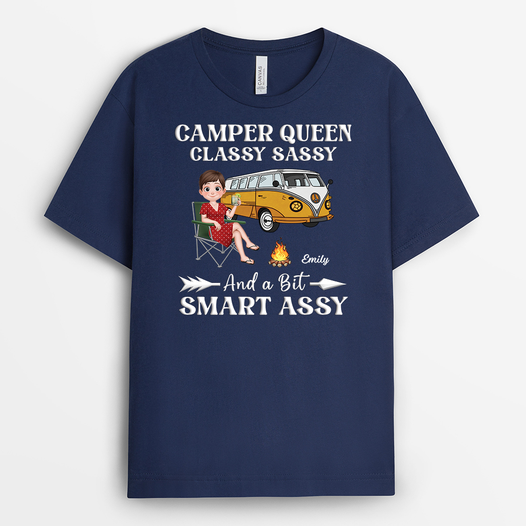 8745AUK2 personalised camper queen shirt for women who camp 8745a8fca