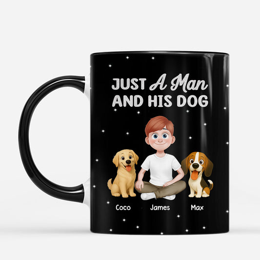 8756MUK1 personalised just a man and his dog mug for dog dad 8756m6psc
