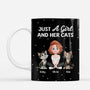 8756MUK2 personalised just a girl and her cat mug for cat mum 8756m6psd