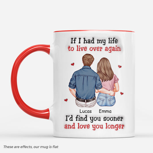 8757MUK1 personalised if i had my life to live over again mug for couples 8757m6cwg