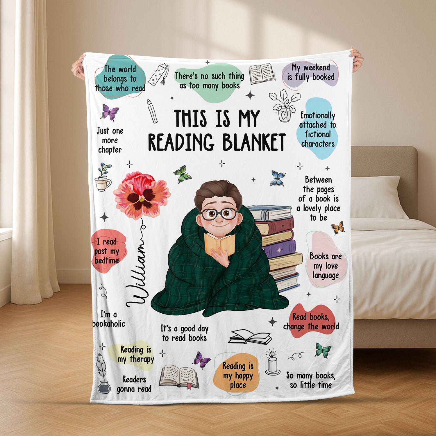8771BUK2 personalised this is my reading blanket_ for book lovers women 8771bcfsa