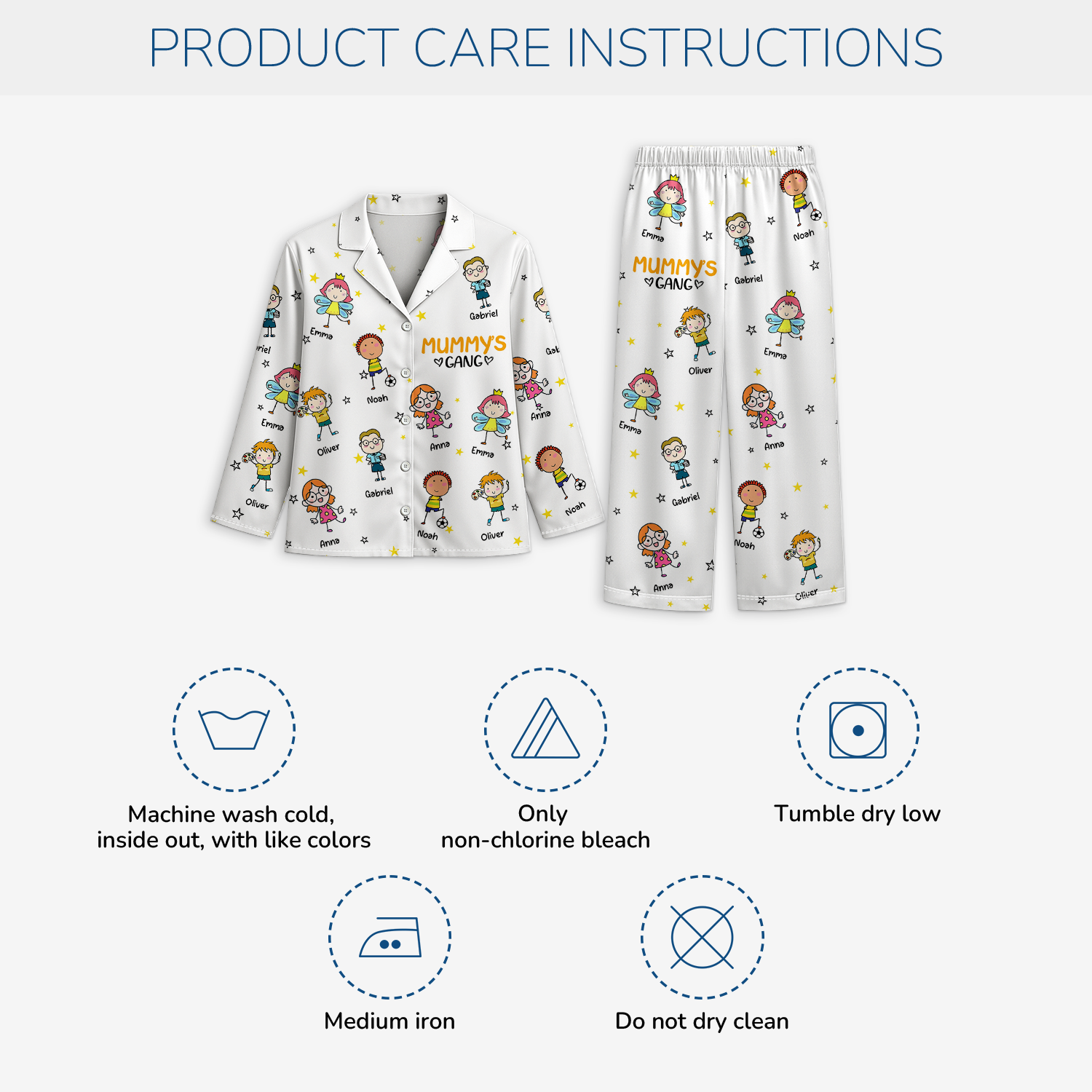 8780VUK4 personalised pyjama set for mumdad with kids names 8780vtkaa