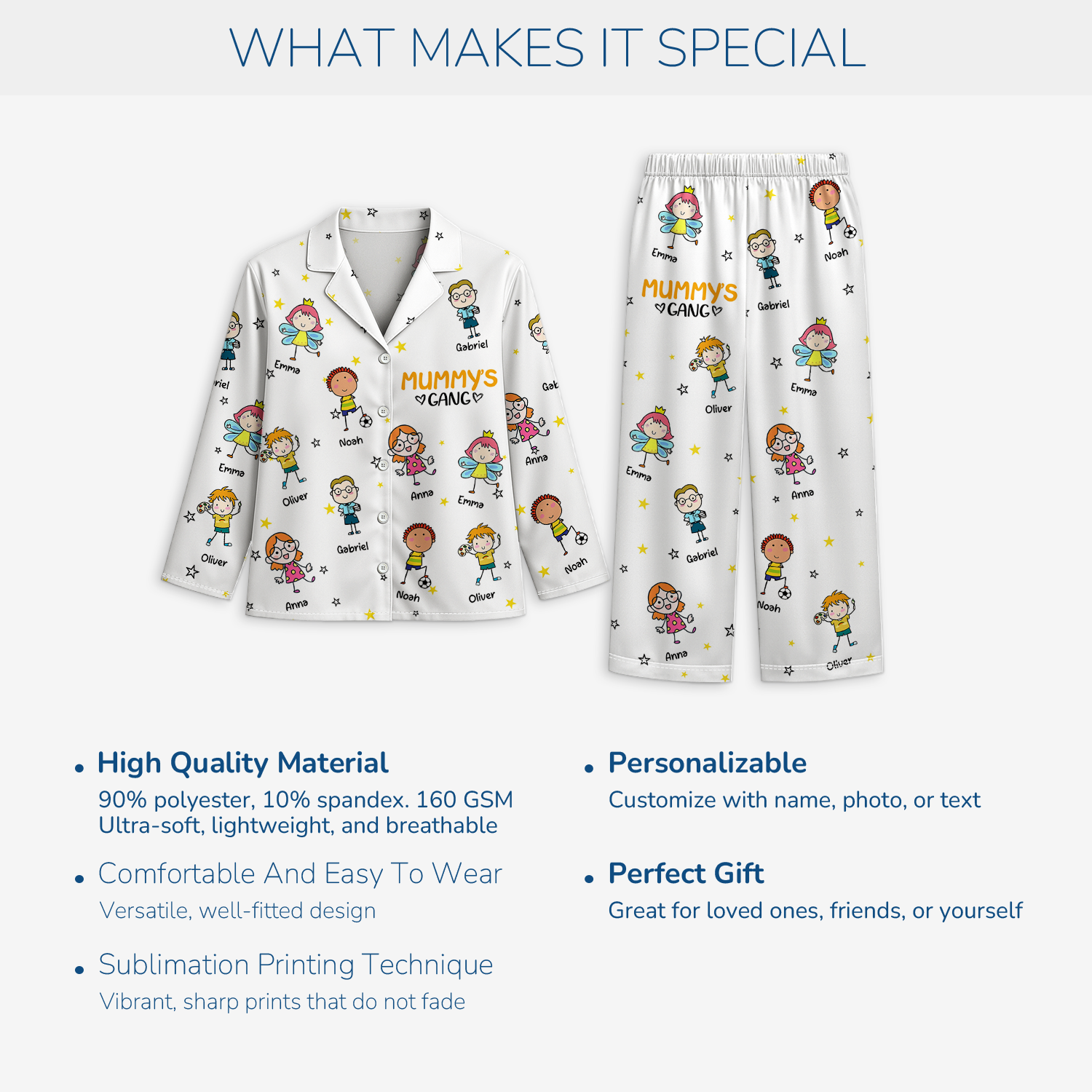 8780VUK5 personalised pyjama set for mumdad with kids names 8780vtkaa