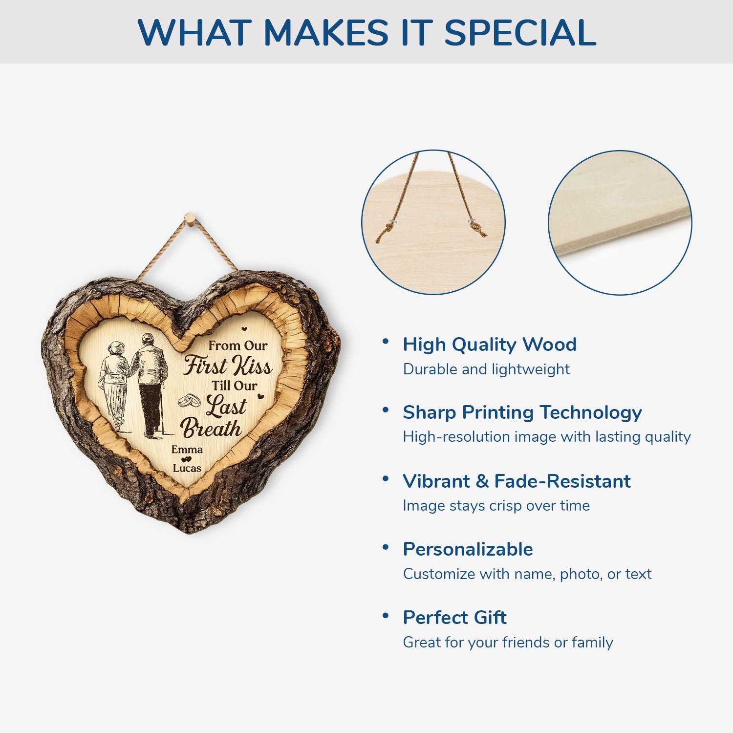 8802QUK4 3d printing effect personalised heart shaped wood sign_ with photo for couples 8802qnpag