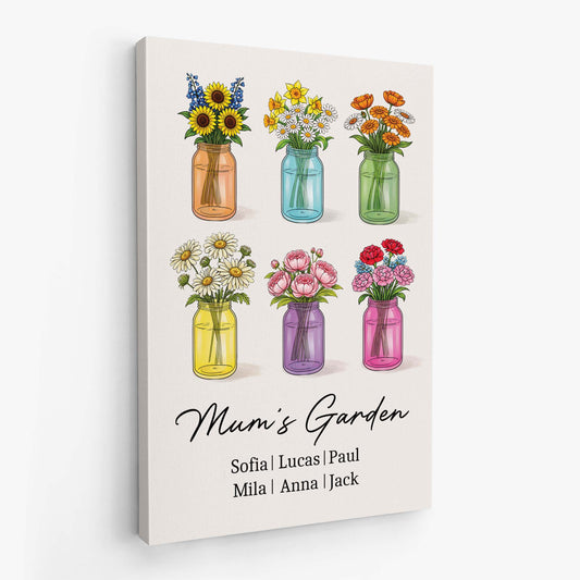 8814CUK2 personalised grannymums garden _canvas art for mothers day 8814calca