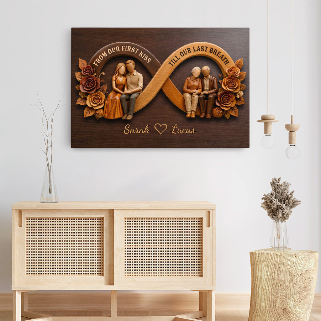 8840CUS3 3d printing effect custom couple canvas from our first kiss till our last breath_ 8840ctqwg