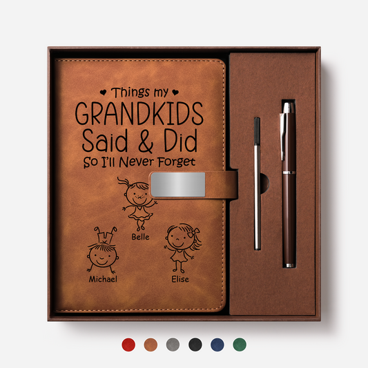 8841MUS1 leather notebook and pen set personalized gifts for grandma and grandpa 8841mo3kba