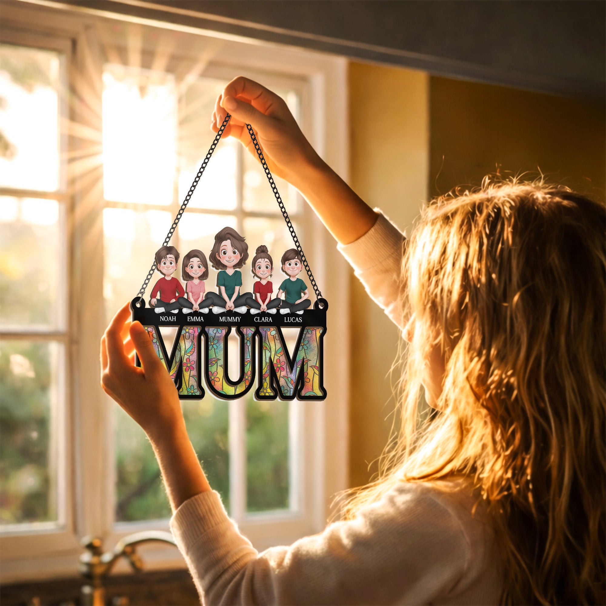 8851UUK2 3d printing effect personalised acrylic suncatcher for mum_ on mothers day 8851unlma
