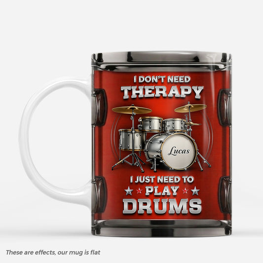 8866MUK1 3d printing effect personalised i just need to play drums mug for himher 8866mcdwb