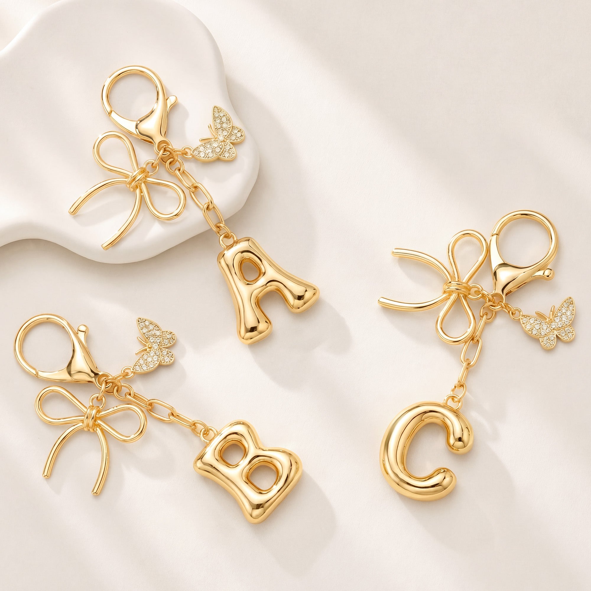 8878AUK2 personalised bubble letter keychain_ with charms_ for himher 8878aj0p5a