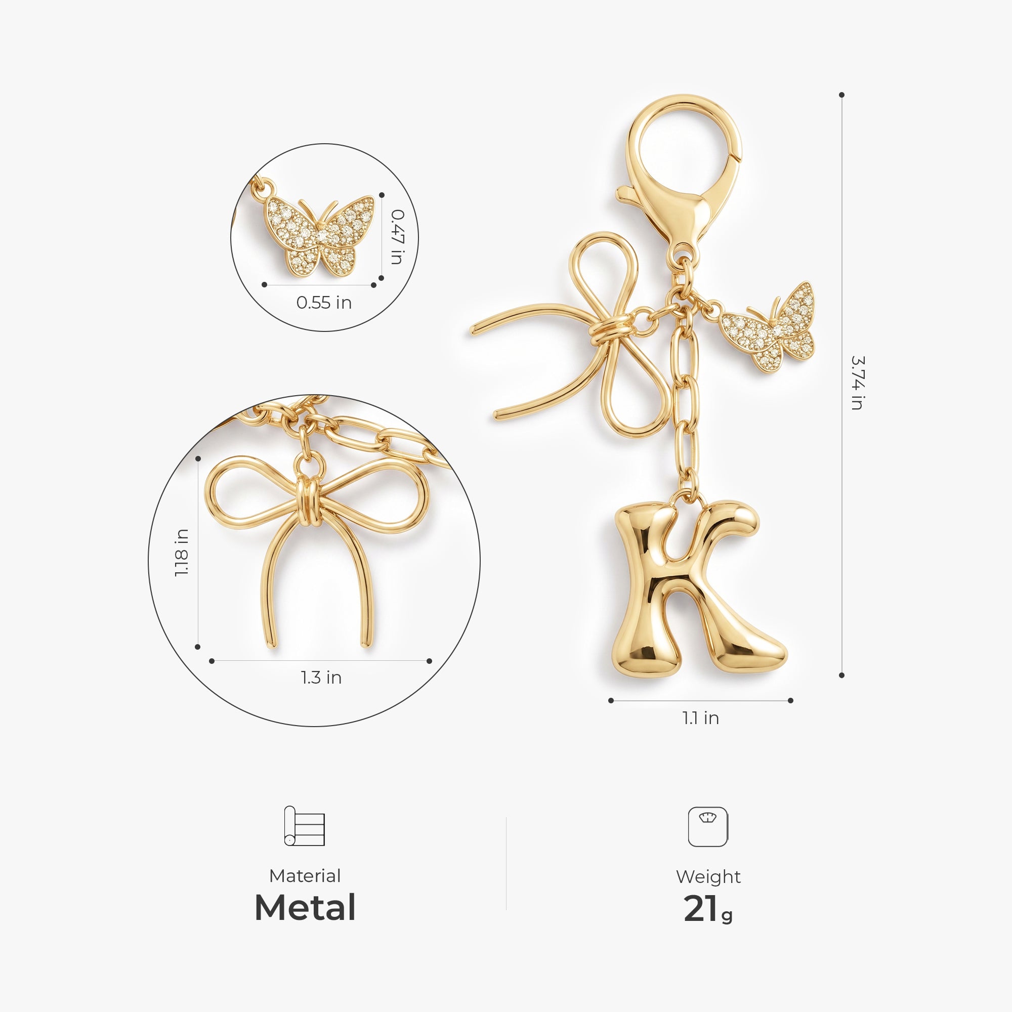 8878AUK3 personalised bubble letter keychain_ with charms_ for himher 8878aj0p5a