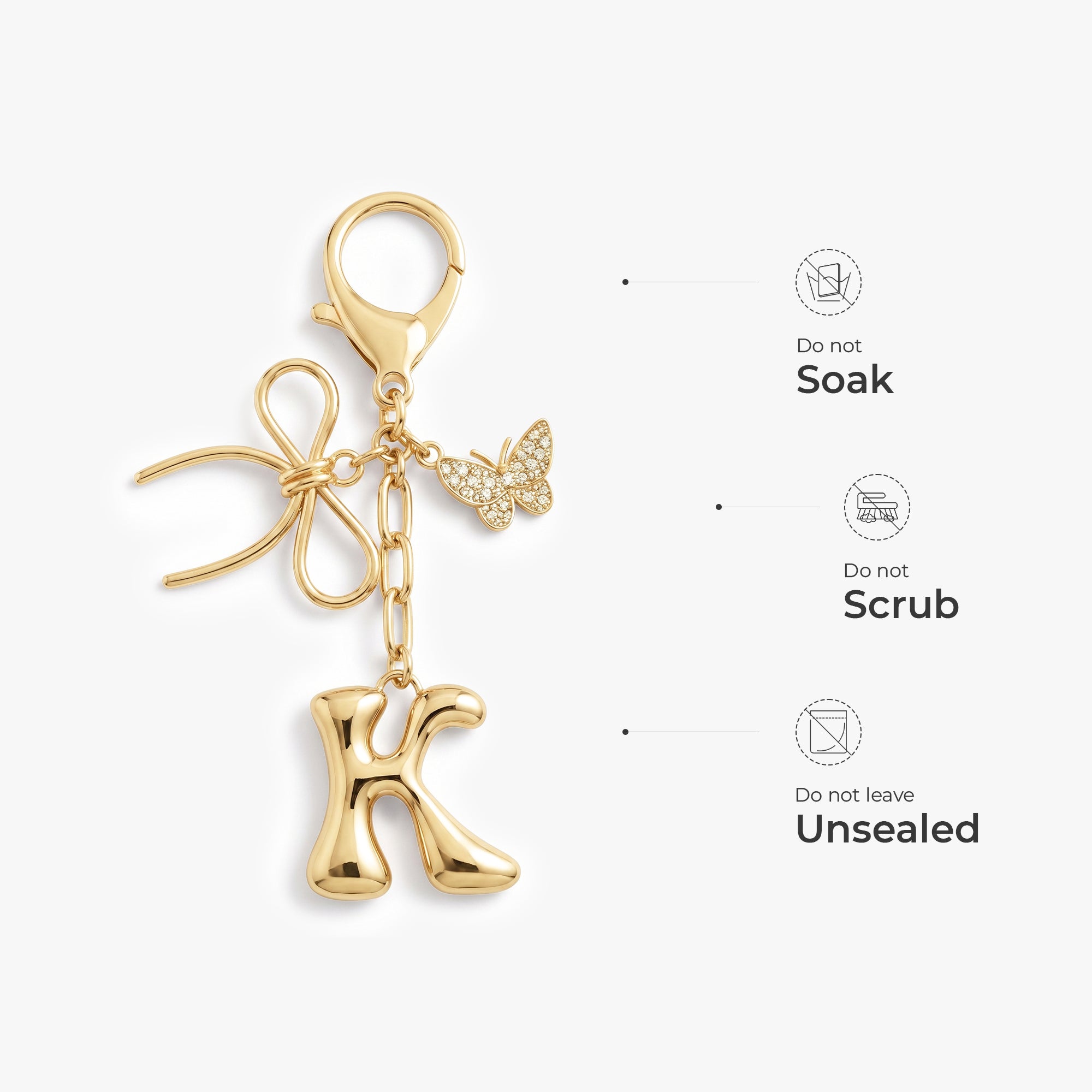 8878AUK5 personalised bubble letter keychain_ with charms_ for himher 8878aj0p5a