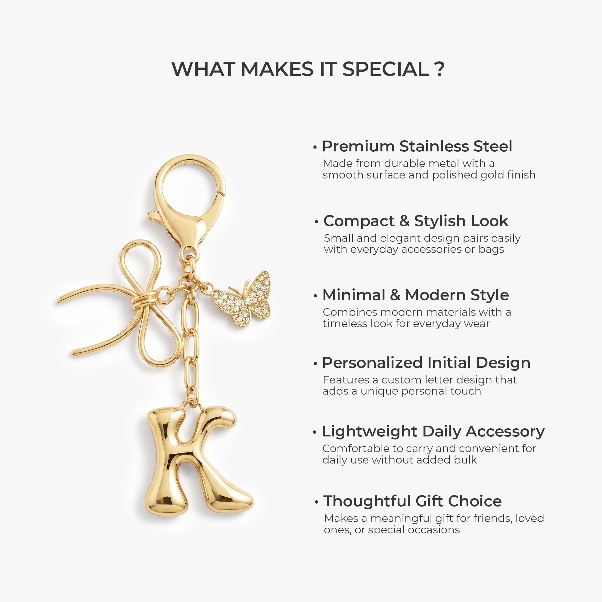 8878AUK6 personalised bubble letter keychain_ with charms_ for himher 8878aj0p5a