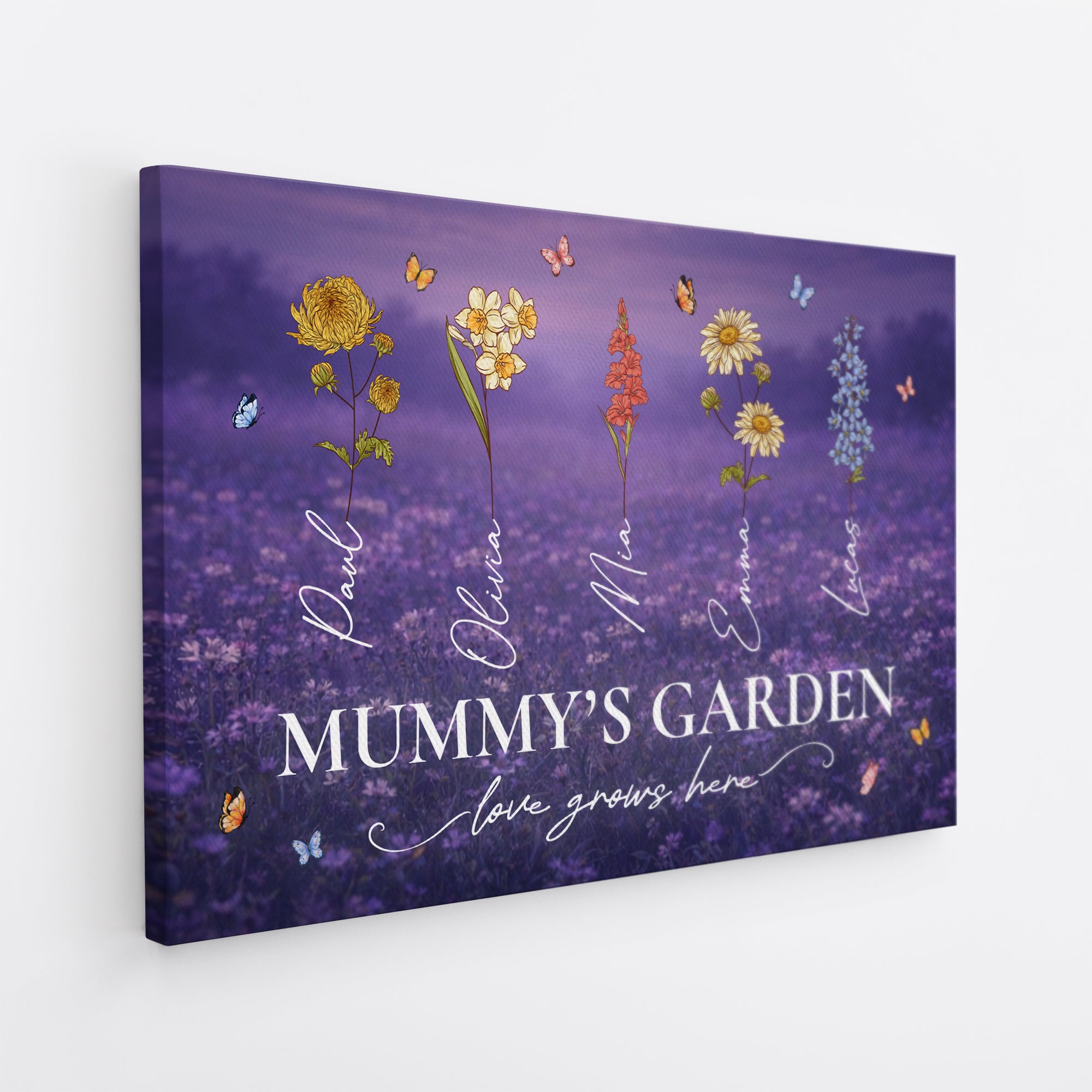 8885CUK2 personalised grannys garden love grows here canvas for grandmamum 8885csyoa