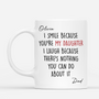 8904MUK1 personalised i smile because you are my daughter_ mug for mumdad 8904msc5a