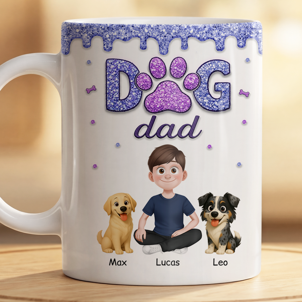 8931MUK2 3d printing effect personalised dog mum mug with dog and owner_ 8931m3fwc