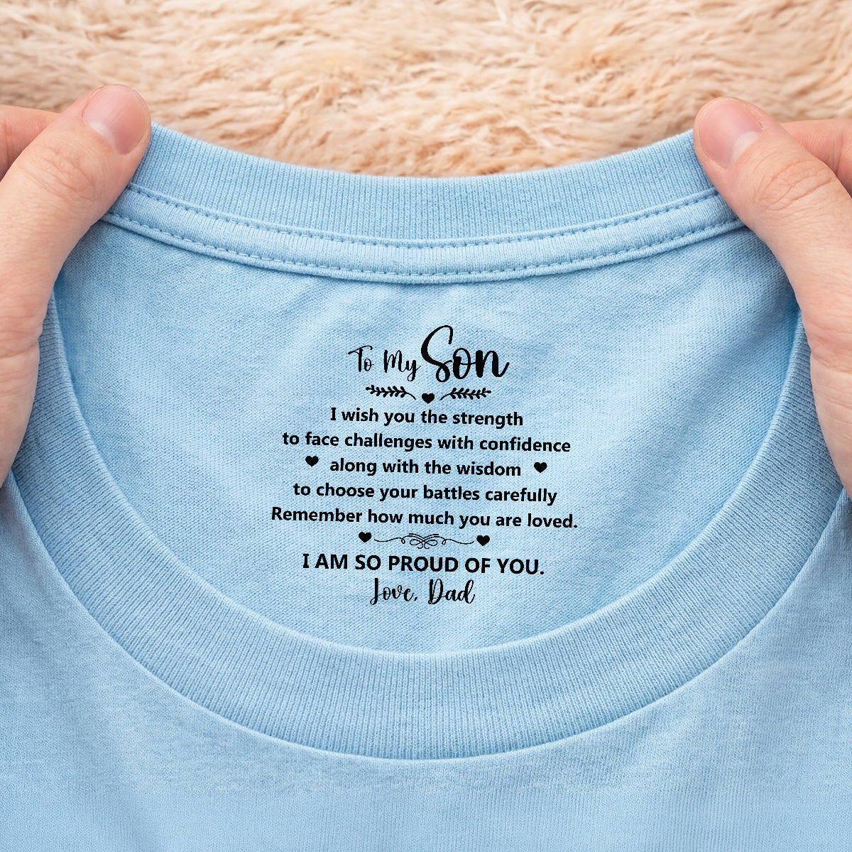 8936AUK2 personalised to my daughterson inner neck print t shirt 8936aasqba