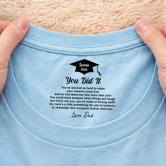8938AUS2 custom inside neck print shirt graduation gifts for sondaughter 8938aa8haa