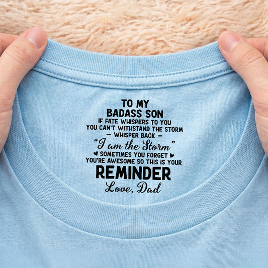 8947AUK2 personalised to my badass daughterson inside neck print t shirt 8947aa6ela