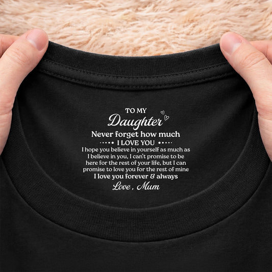 8952AUK2 personalised i love you forever and always inside neck print shirt for daughterson 8952aa6ela