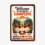 8958EUK2 personalised metal welcome to the fire pit sign_ for camping couples 8958e6qrg