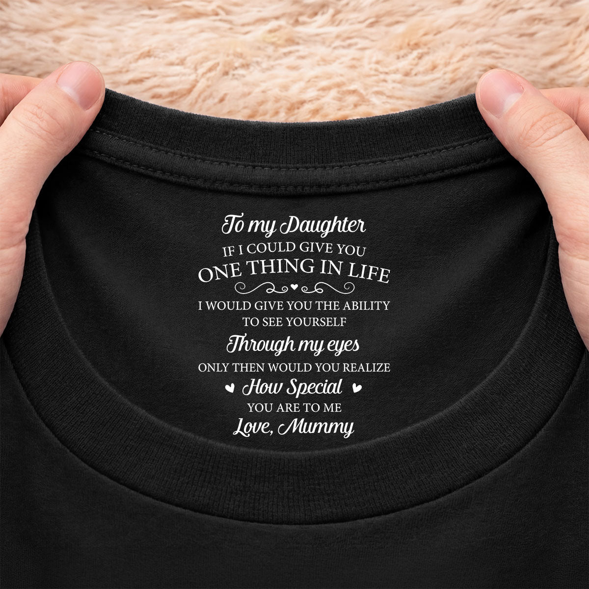 8961AUK2 personalised never forget how loved you are inner neck print t shirt for daughterson 8961aatcsa